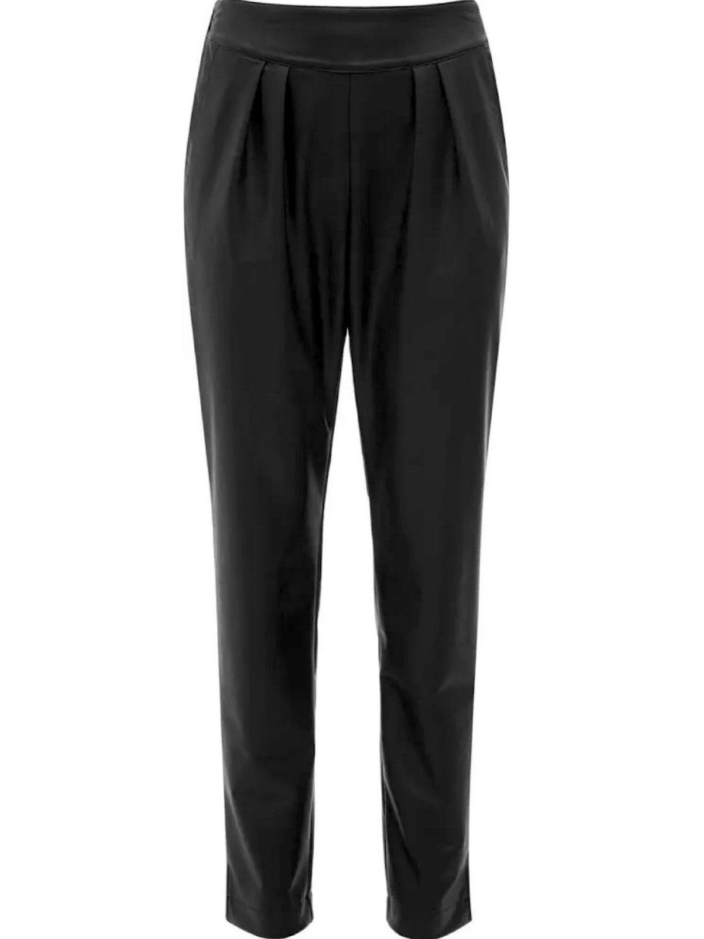 Gold Hawk faux Leather trousers in black